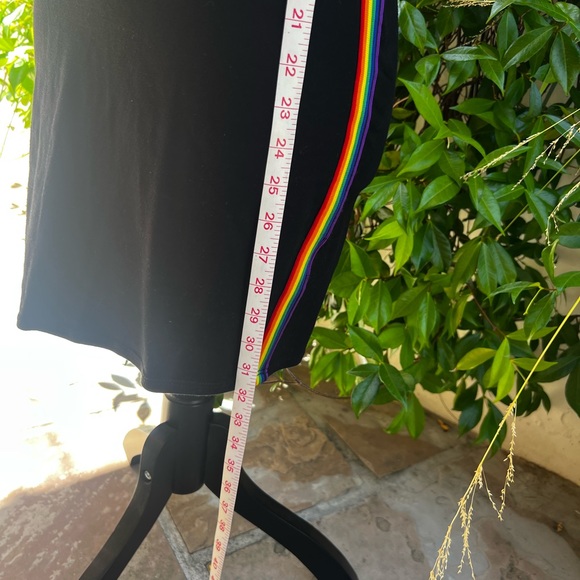 Silence + Noise rainbow  T-shirt dress. Black with rainbow stripes. Size S. - Picture 2 of 10